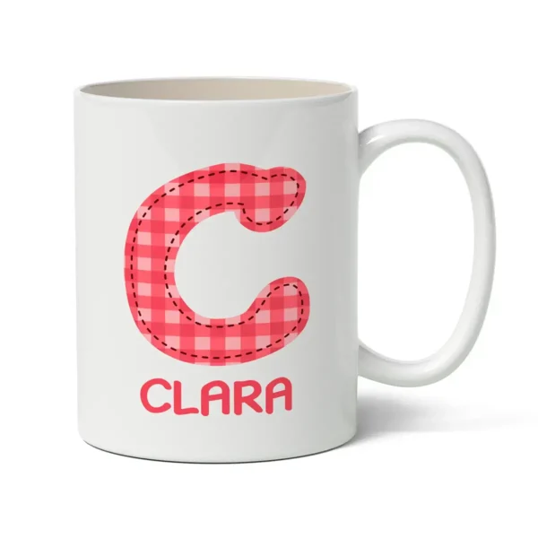 Taza con inicial y nombre colección vichy