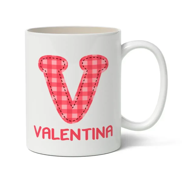 Taza con inicial y nombre colección vichy